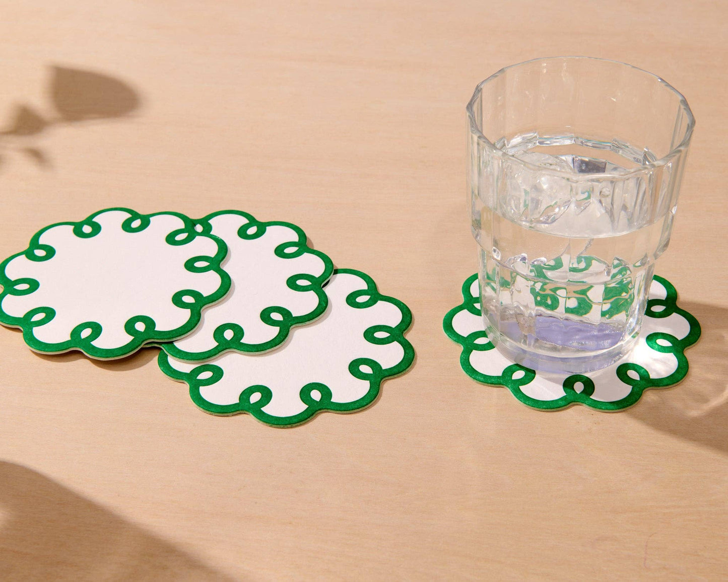 Coquette Scalloped Letterpress Vellum Coasters