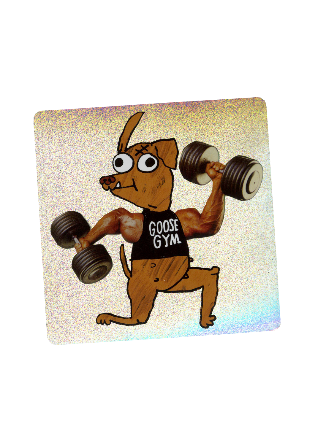 Goose gym glitter sticker