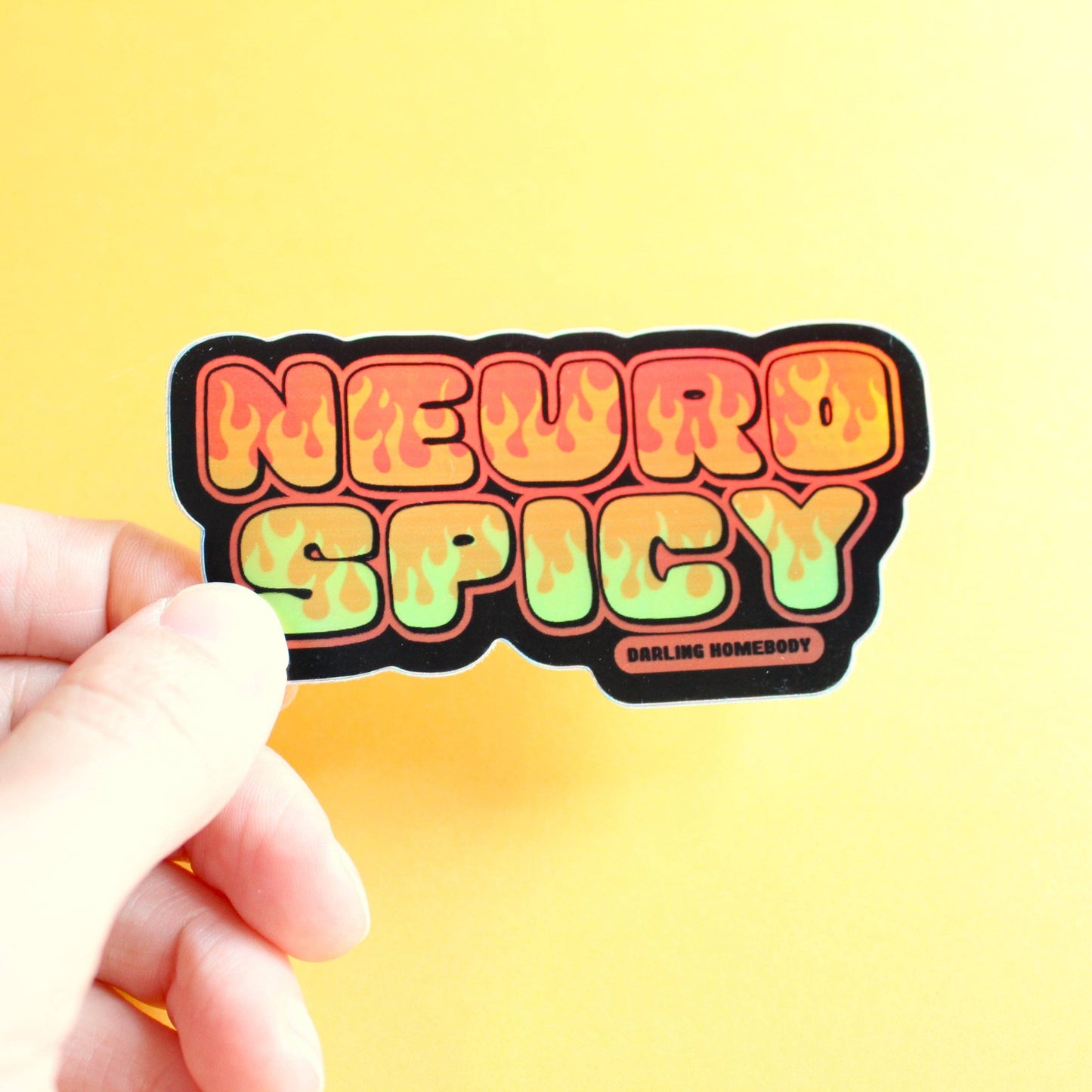 Neurospicy Sticker. Holographic Effect. Weatherproof.