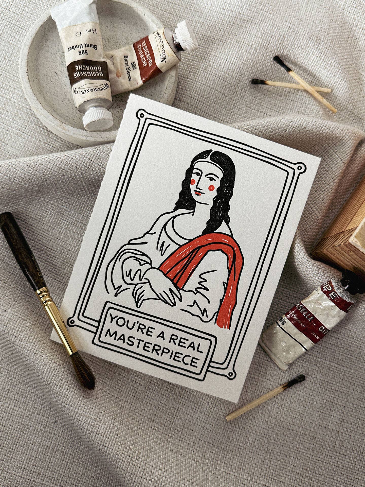 You're A Masterpiece - Art History Letterpress Greeting Card