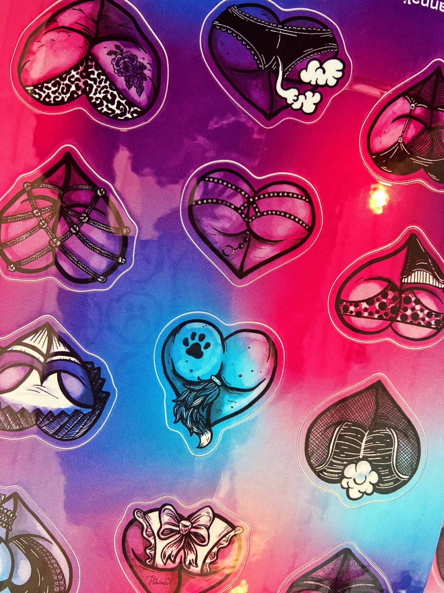 Heart Butt Sticker Sheet