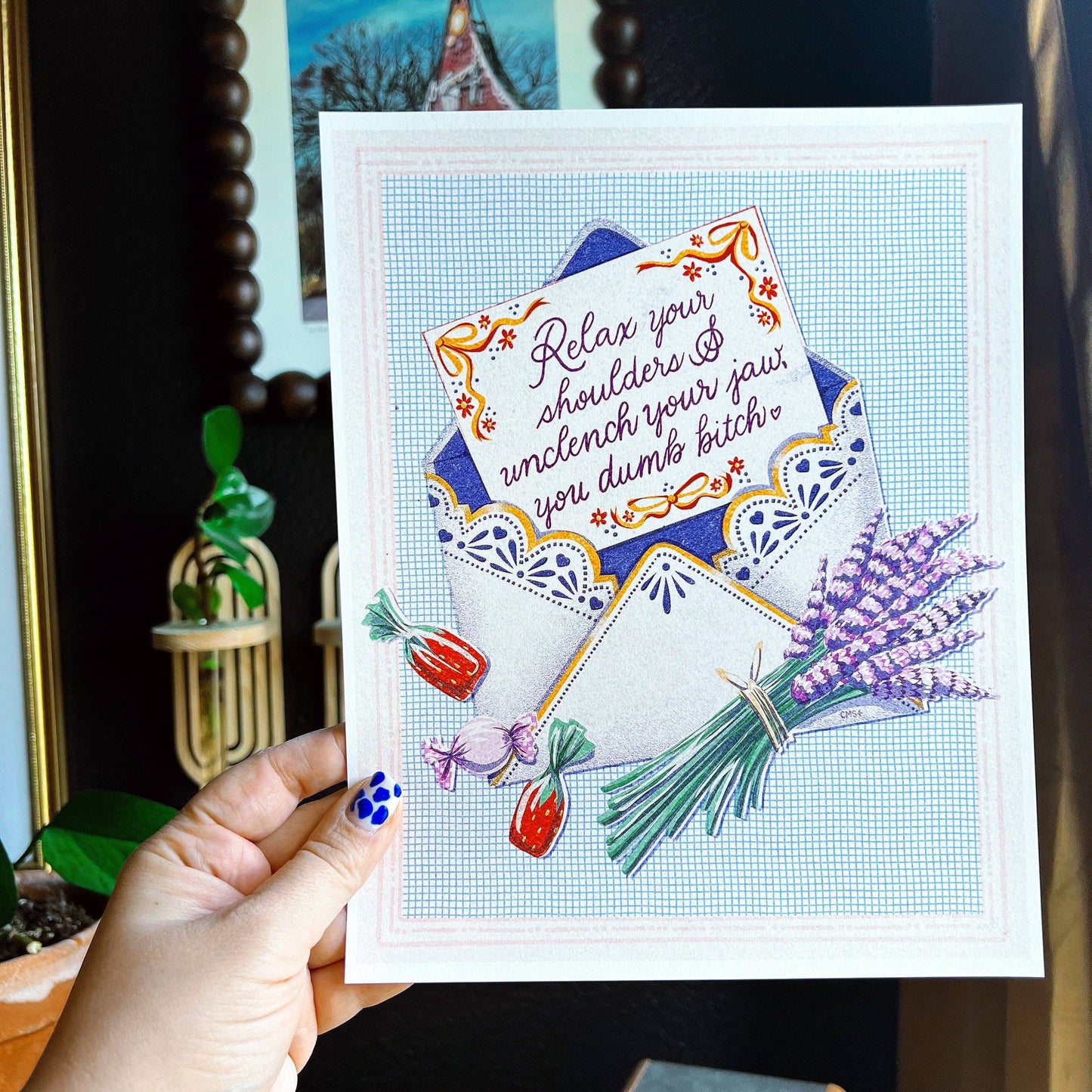 Relax, You Dumb Bitch Art Print 5" x 7"