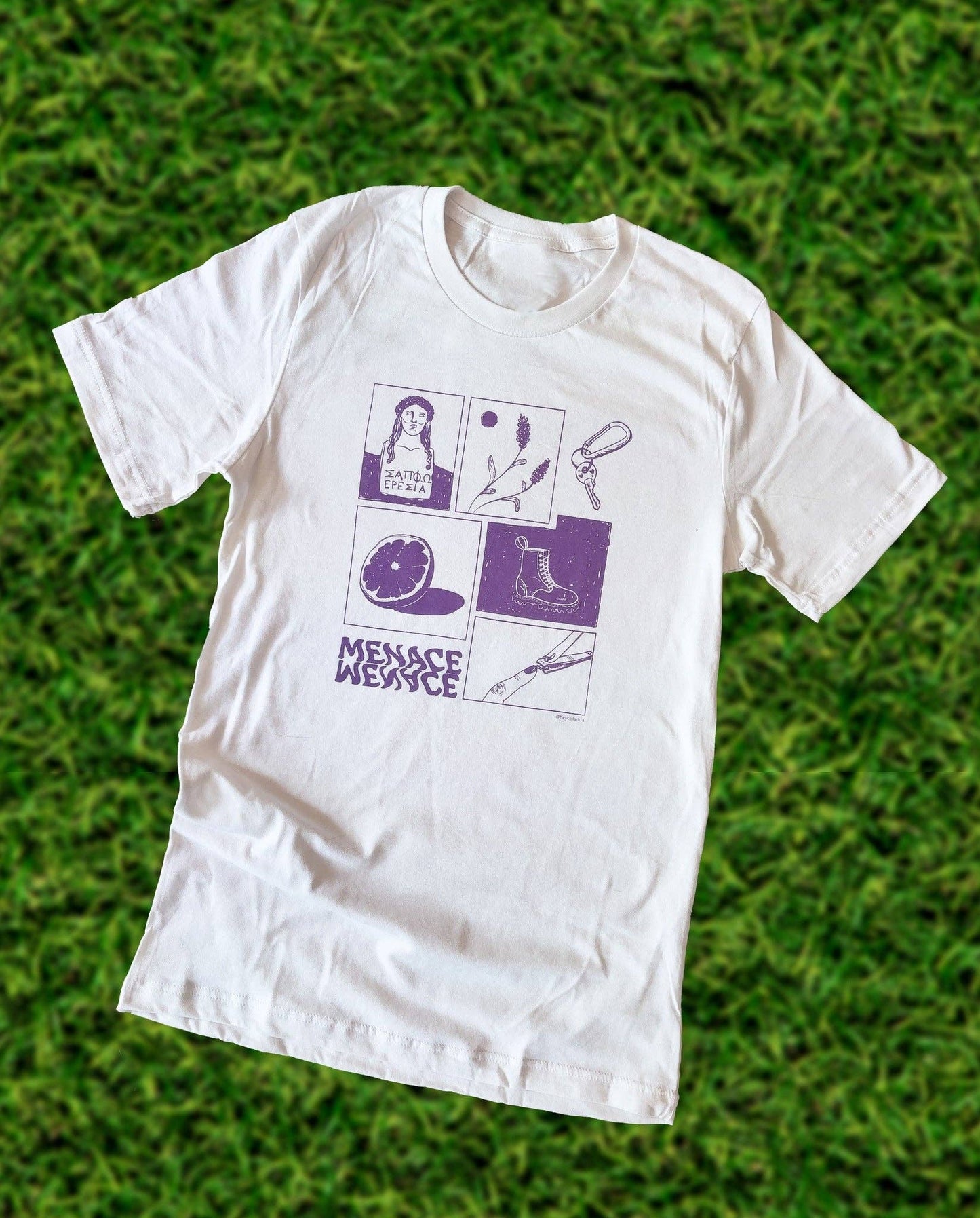 Lavender Menace, Sapphic Hand Printed T-Shirt