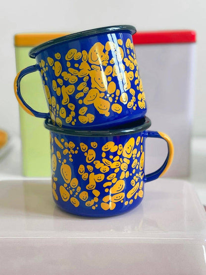 "Speckled Smileys" Enamel mug