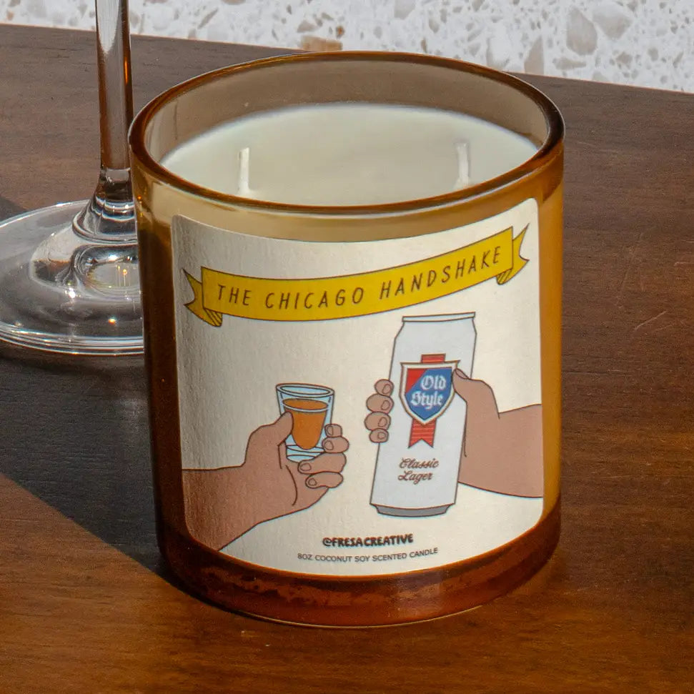 Chicago Handshake Candle, Malort inspired scent