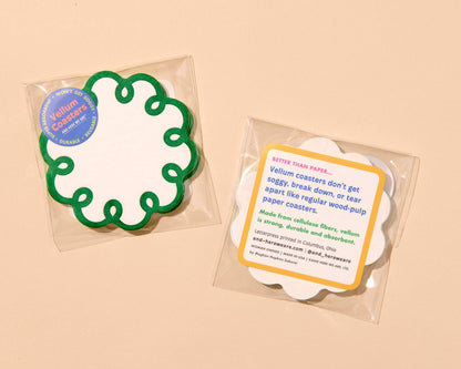 Coquette Scalloped Letterpress Vellum Coasters