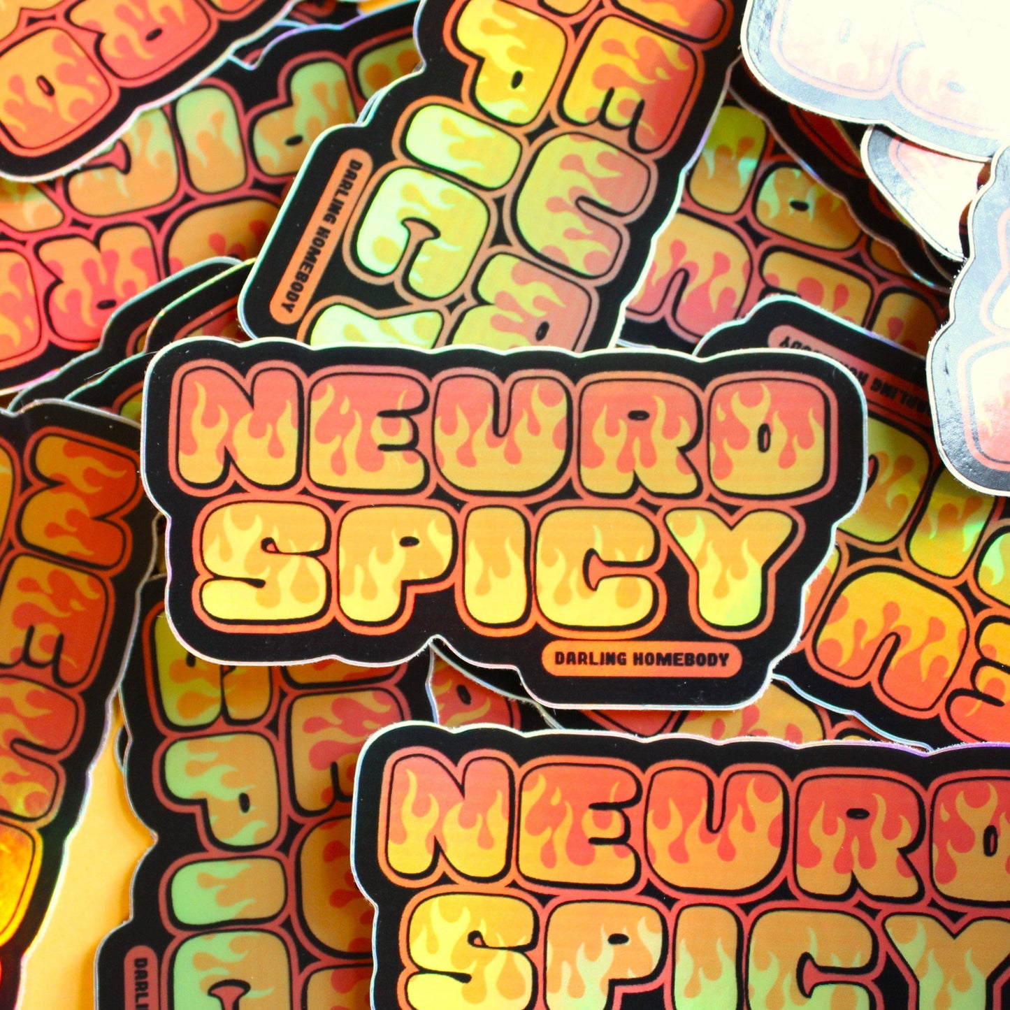 Neurospicy Sticker. Holographic Effect. Weatherproof.