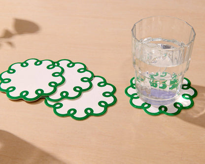 Coquette Scalloped Letterpress Vellum Coasters