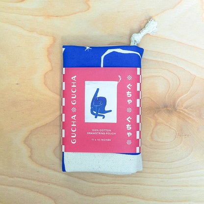 Blue Neko • Drawstring Pouch • 11x14
