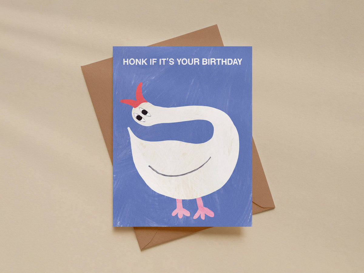 Funny Goose Birthday Card – Honk If It’s Your Birthday