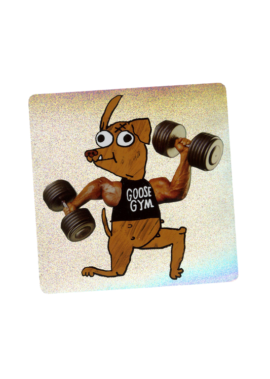 Goose gym glitter sticker