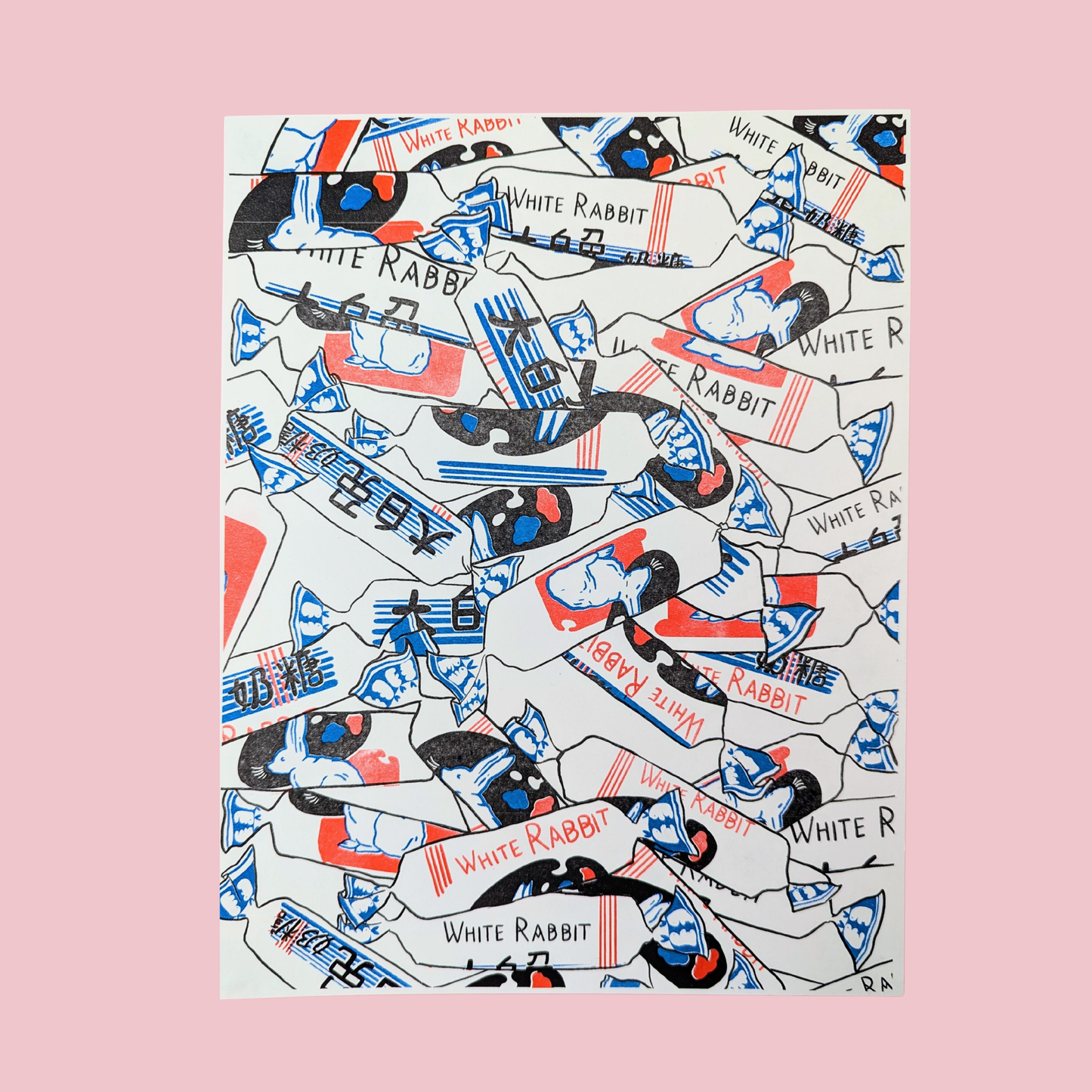 White Rabbit Candy | 8.5"x11" Risograph Print