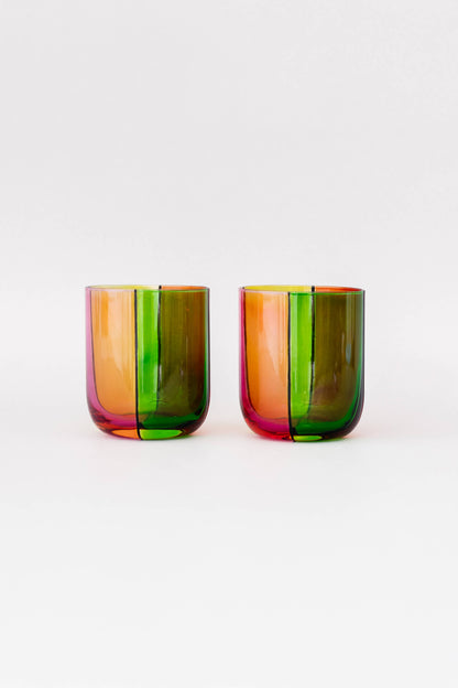 Low Ball Glasses, Colorblock