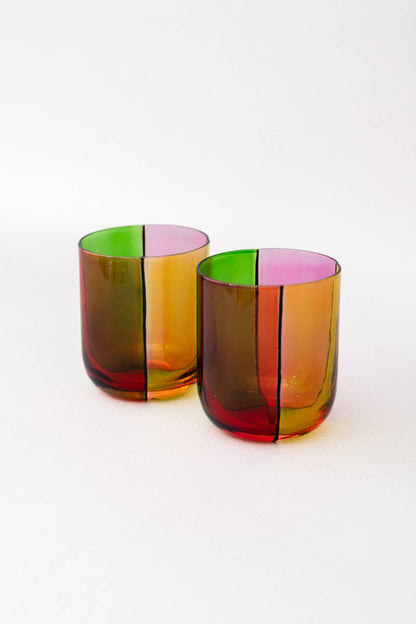 Low Ball Glasses, Colorblock