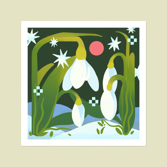 Snowdrops in Spring Print