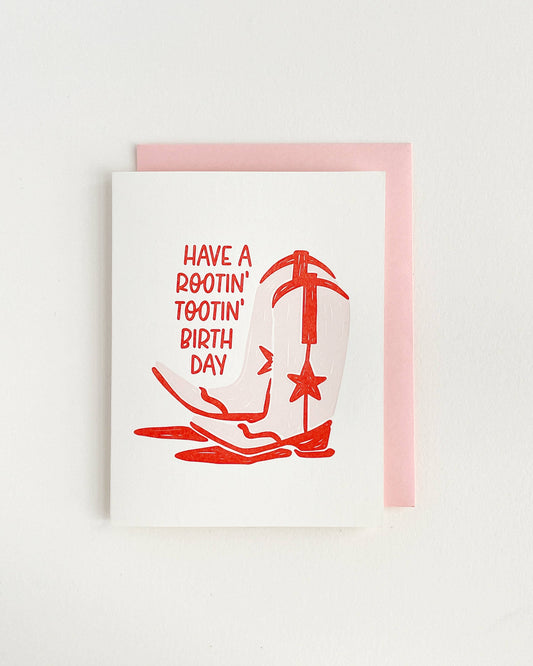 Have a Rootin' Tootin' Birthday - Letterpress Greeting Card