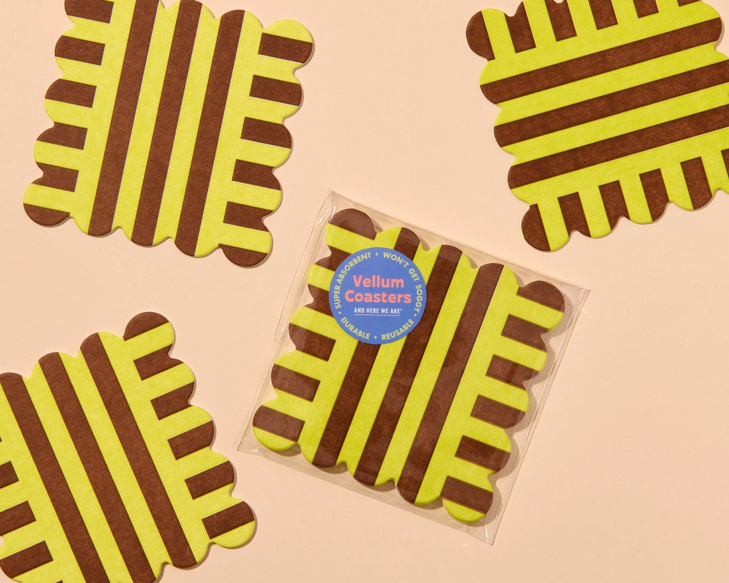 Riviera Letterpress Vellum Coaster Set