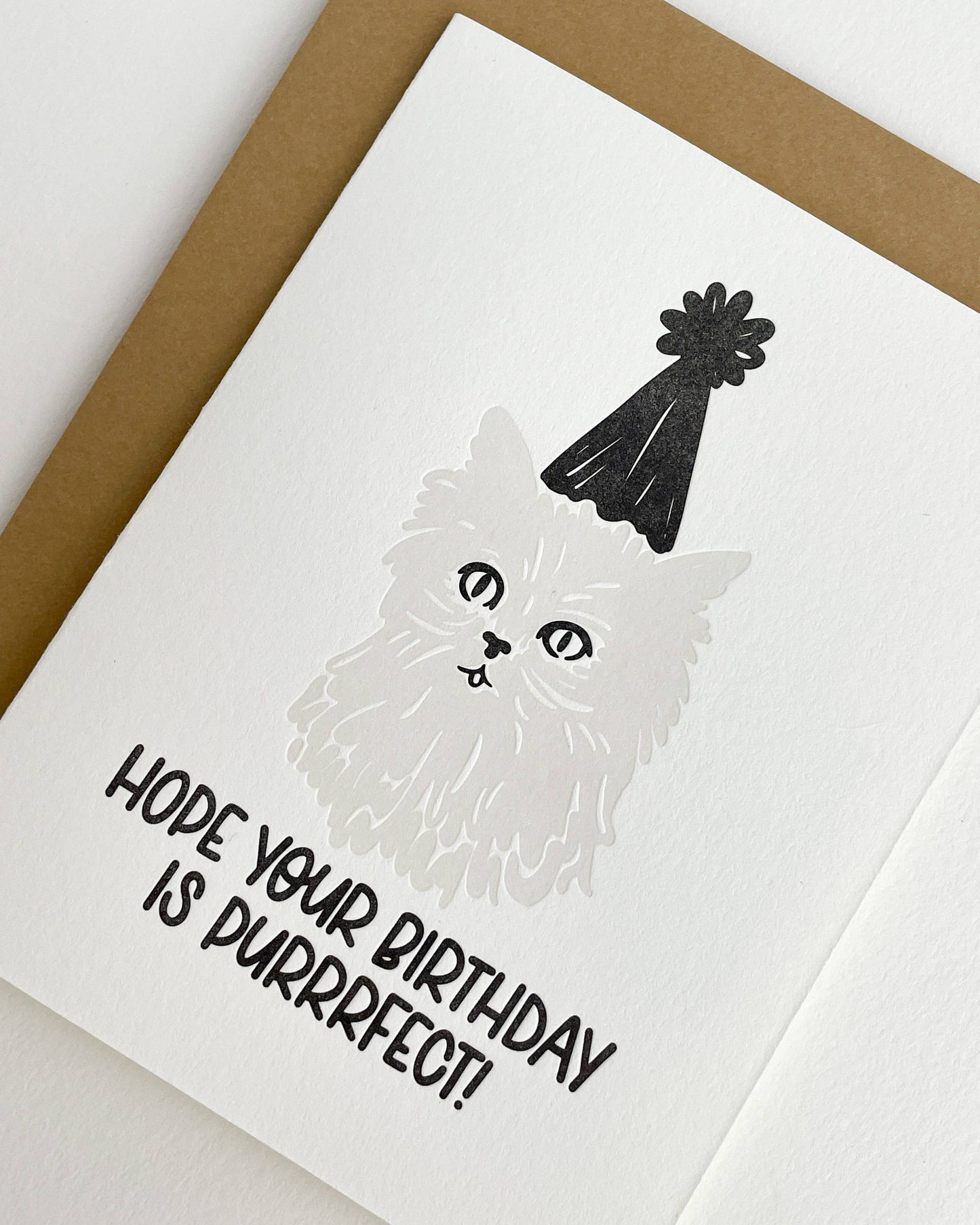 Hope Your Birthday is Purrrfect - Letterpress Greeting Card