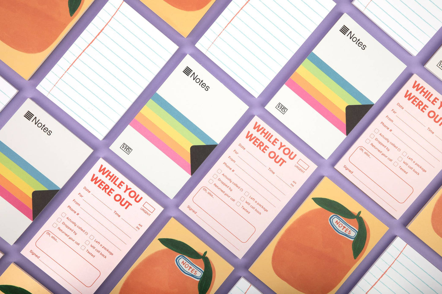 Wonky Orange Grocery Sticker Notepad