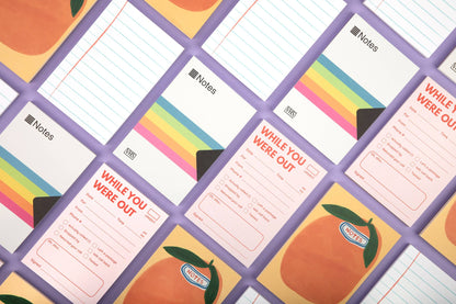 Wonky Orange Grocery Sticker Notepad