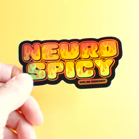 Neurospicy Sticker. Holographic Effect. Weatherproof.