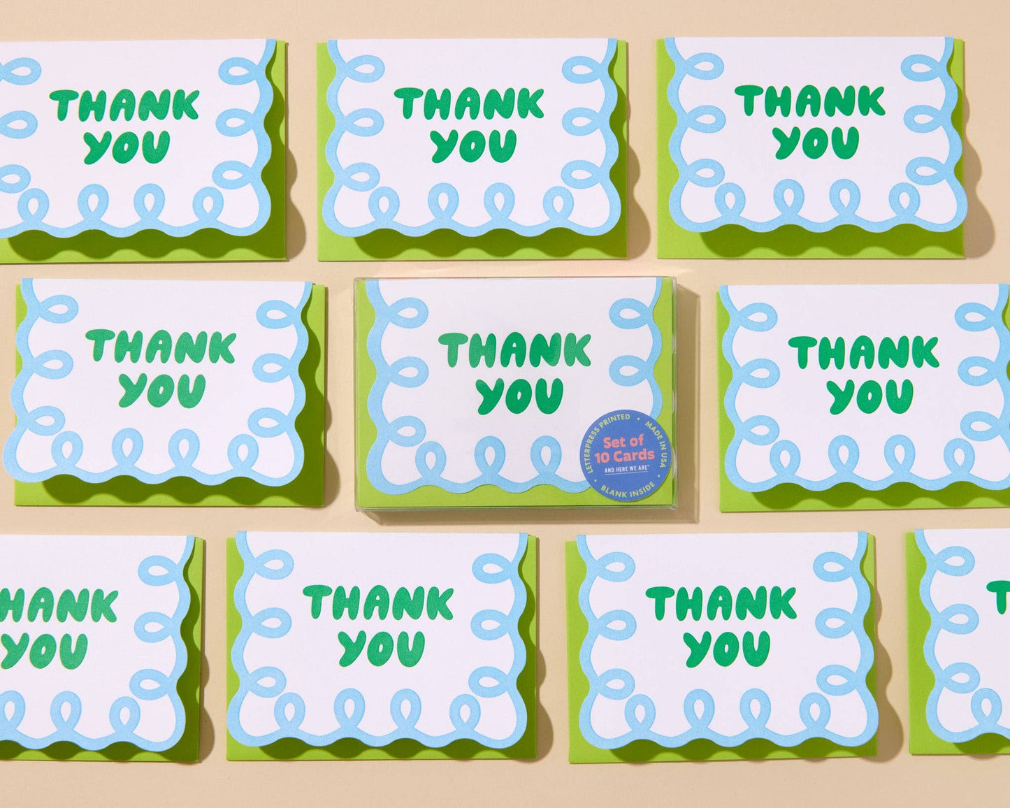 Coquette Letterpress Scallop Thank You Card Set (10)