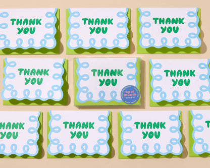 Coquette Letterpress Scallop Thank You Card Set (10)