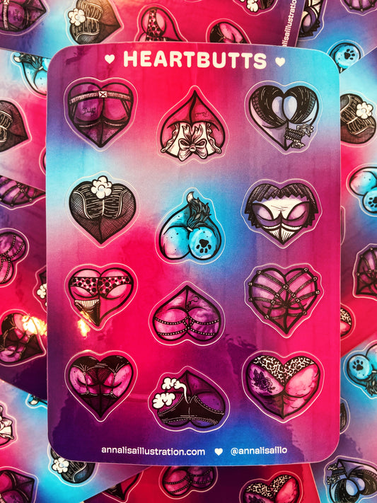 Heart Butt Sticker Sheet
