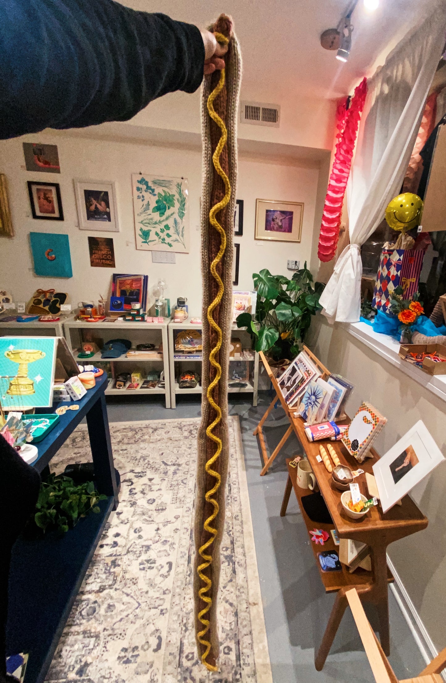 handmade knitted hotdog scarf