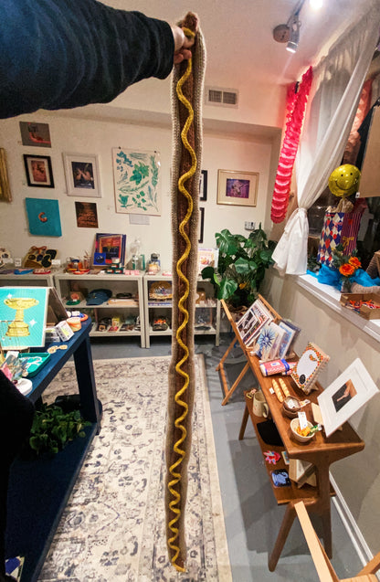 handmade knitted hotdog scarf