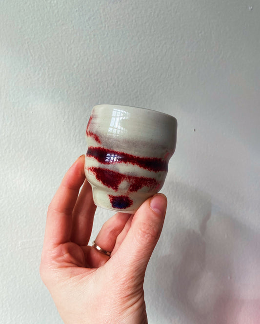 Small Vessel - white with copper splashes