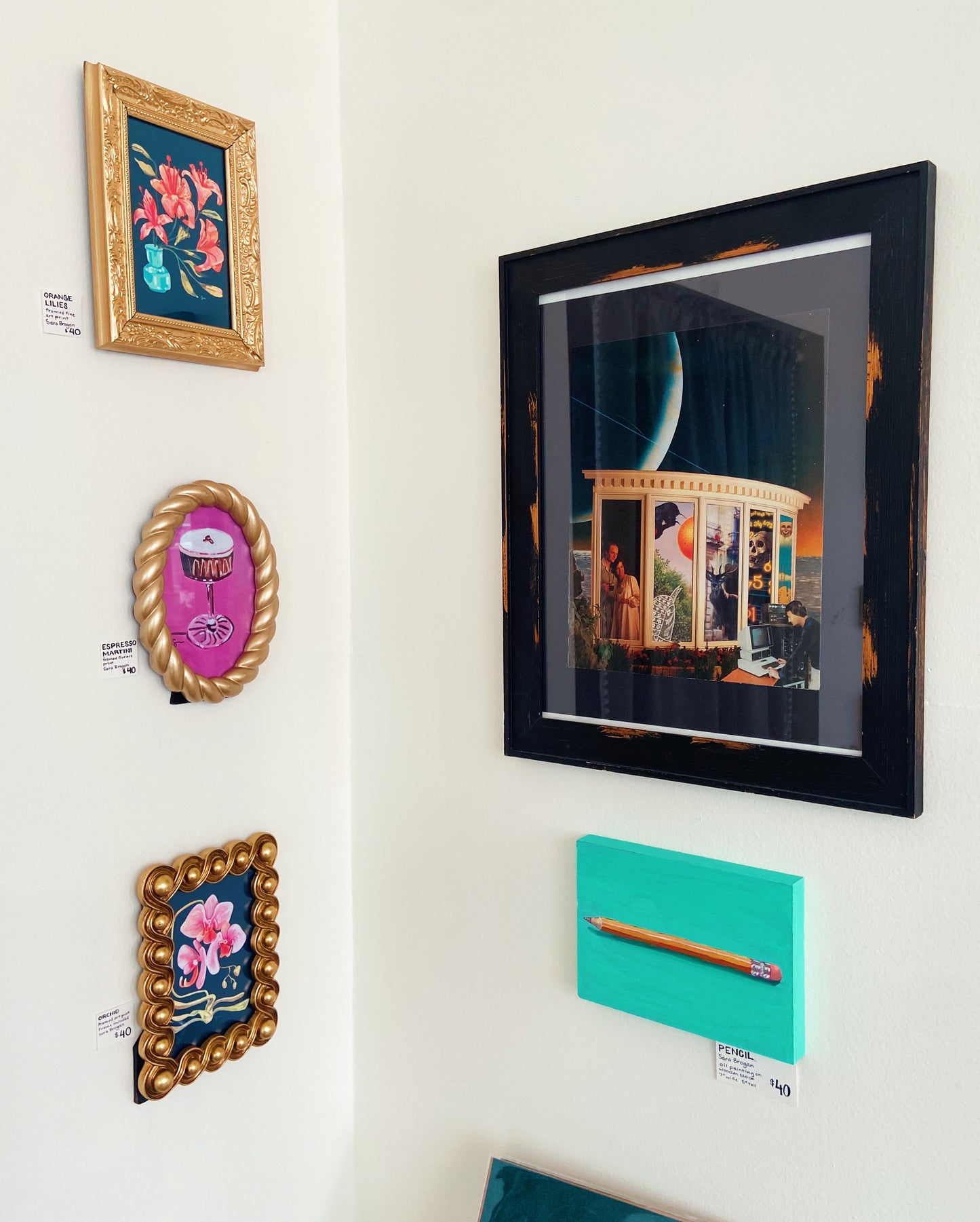 The Animator - Framed, handmade paper collage