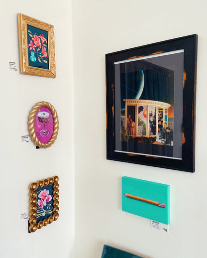 The Animator - Framed, handmade paper collage