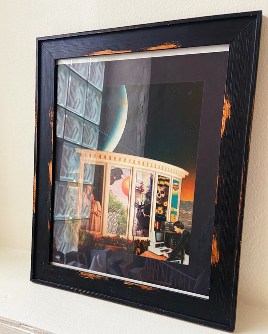 The Animator - Framed, handmade paper collage