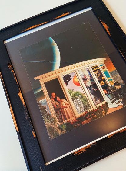The Animator - Framed, handmade paper collage