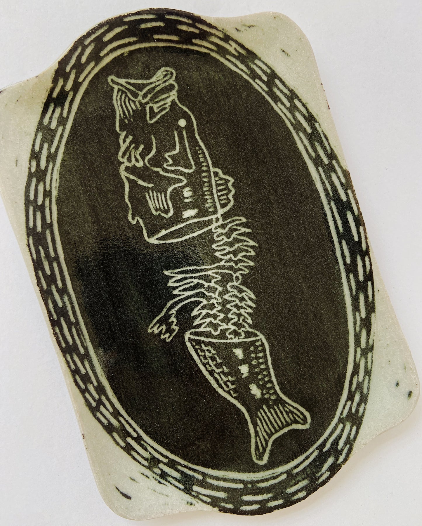 Large Mouth Bass Ceramic Tray