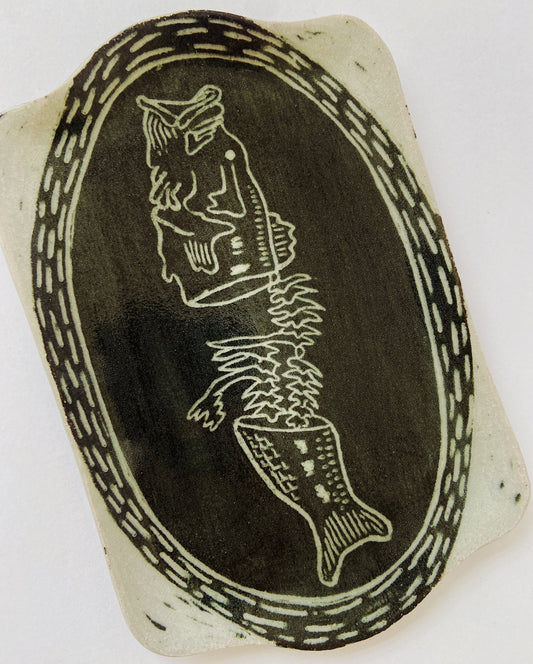 Large Mouth Bass Ceramic Tray