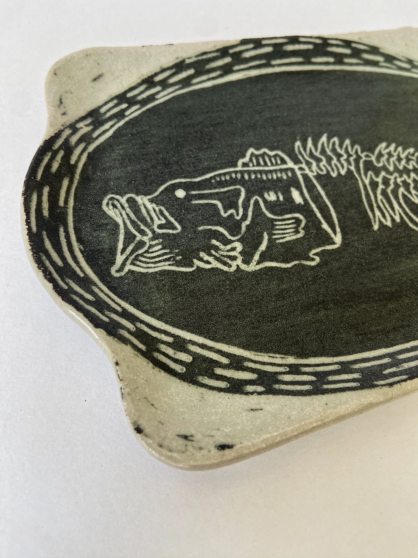 Large Mouth Bass Ceramic Tray