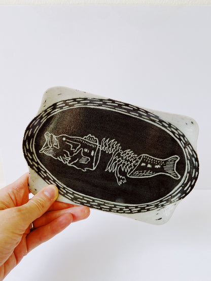Large Mouth Bass Ceramic Tray