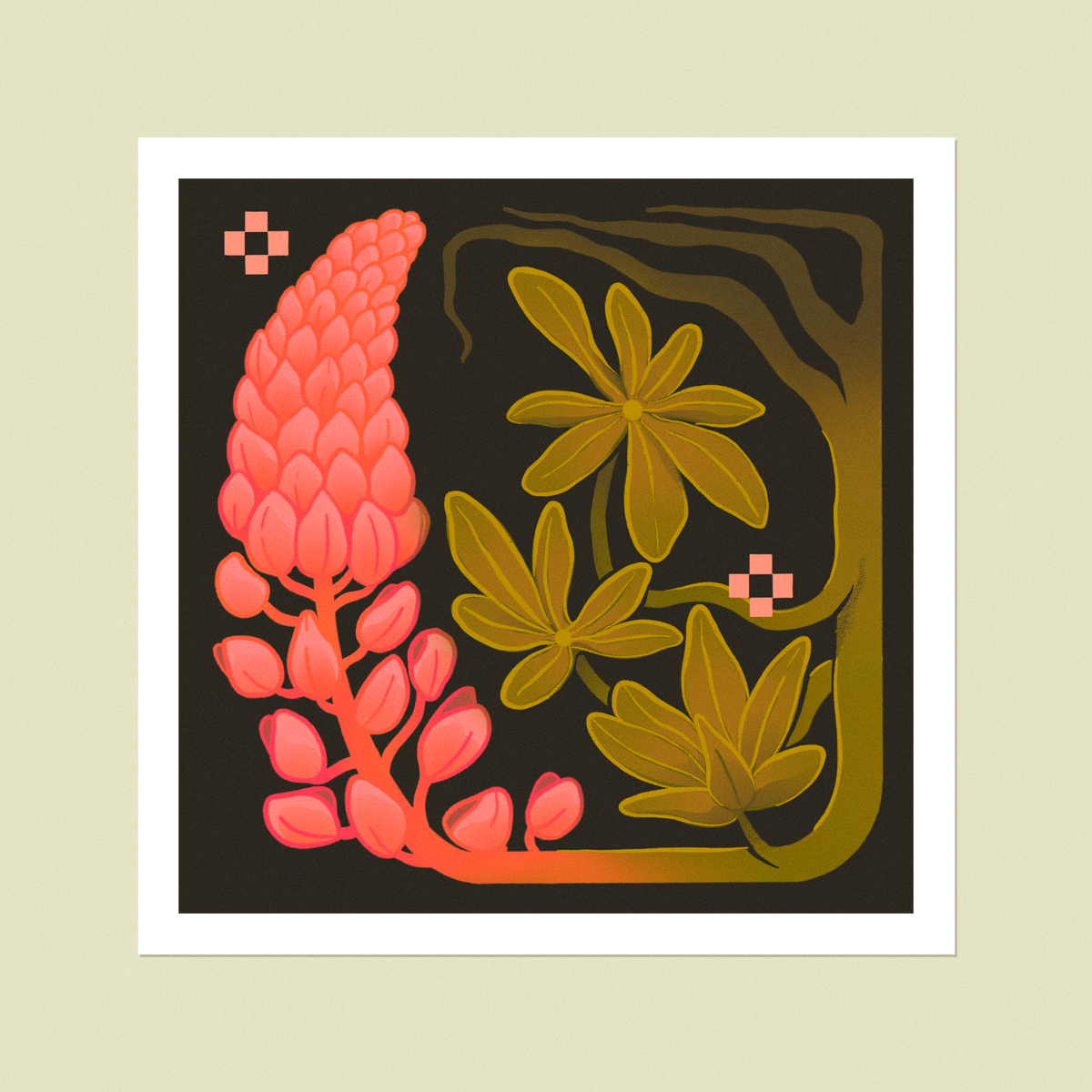 Pink Lupine Print