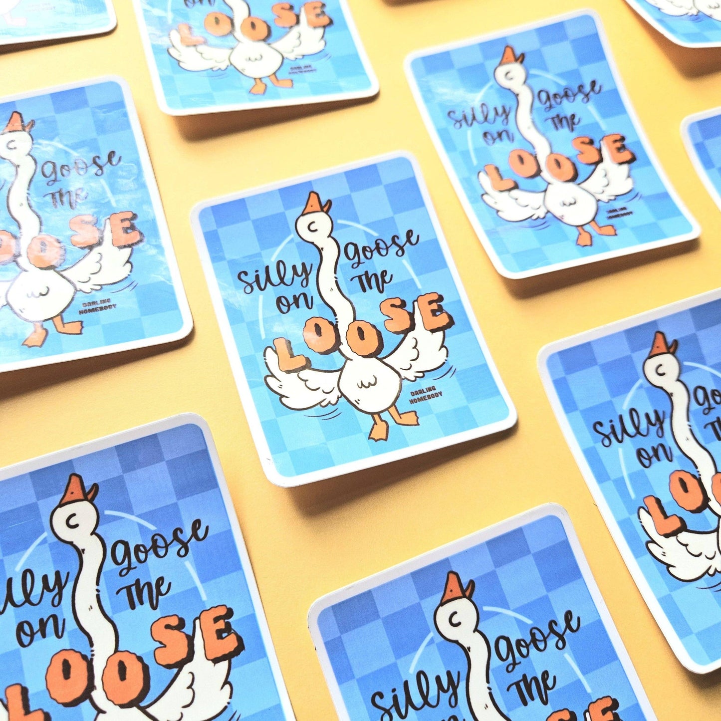 Silly Goose on The Loose Sticker. Glossy Vinyl Decal