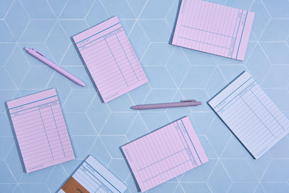 Library Card Notepad - Pink