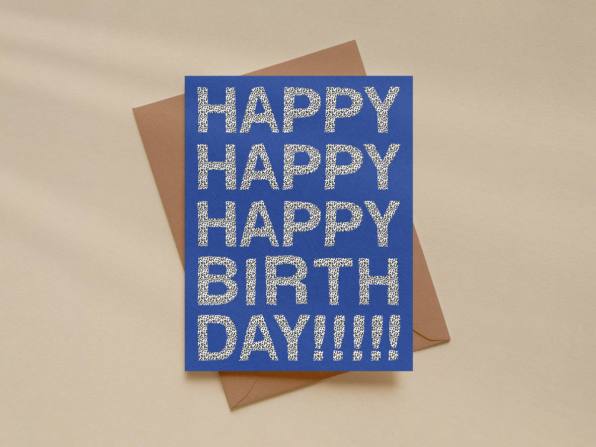 Happy Happy Happy Birthday – Playful Pattern Card