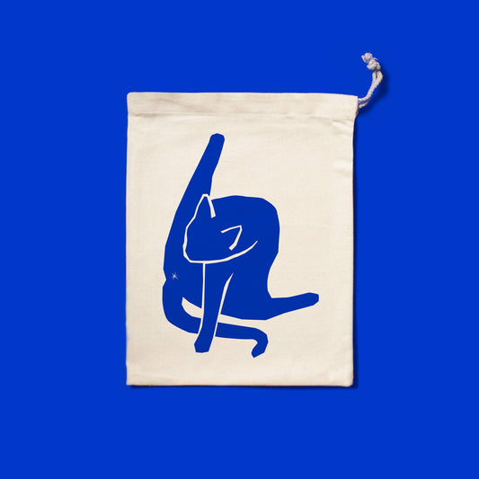 Blue Neko • Drawstring Pouch • 11x14