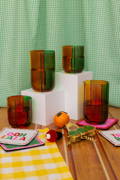 Low Ball Glasses, Colorblock