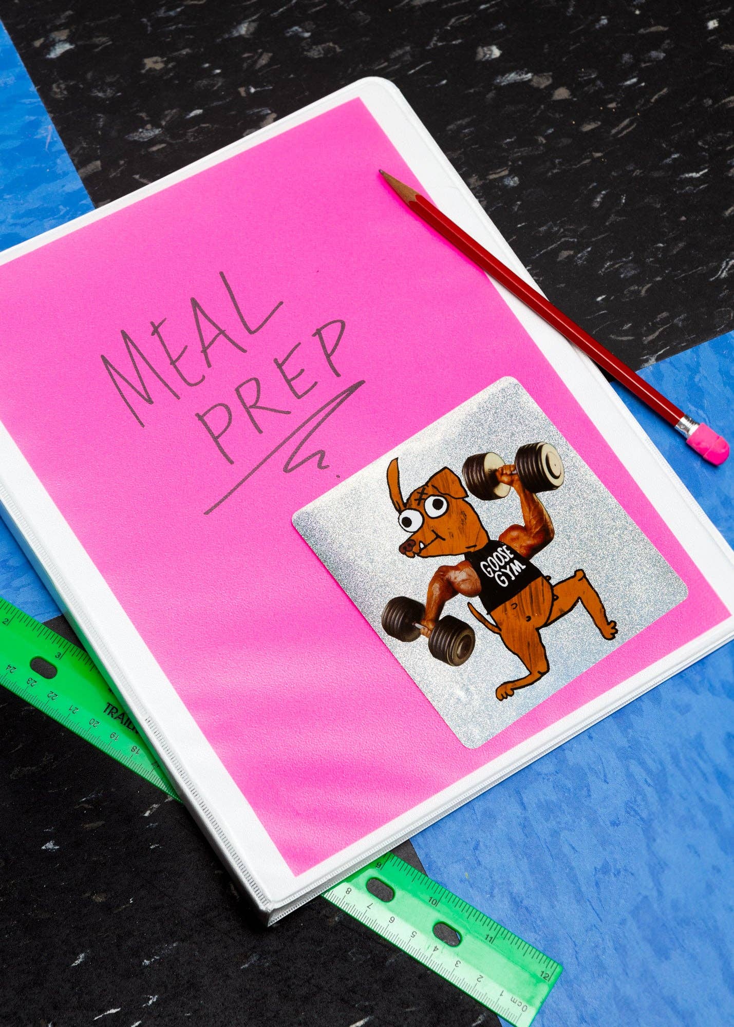 Goose gym glitter sticker