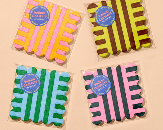 Riviera Letterpress Vellum Coaster Set