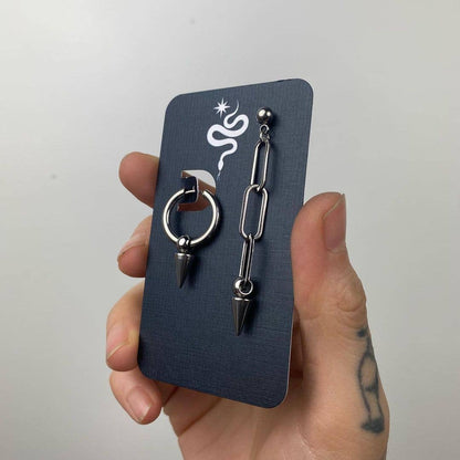 Asymmetrical Steel Earrings
