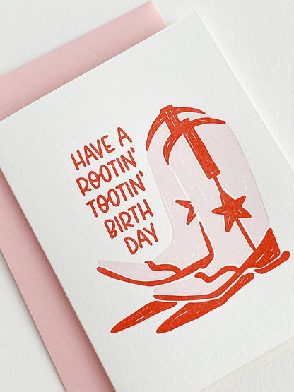 Have a Rootin' Tootin' Birthday - Letterpress Greeting Card
