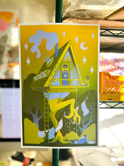 Baba Yaga Doing Laundry Print: 5x7